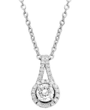 Diamond Teardrop Pendant Necklace In 14k White Gold (1/3 Ct. T.w.)