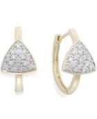 Wrapped Diamond Triangle Hoop Earrings In 10k Gold (1/6 Ct. T.w.)