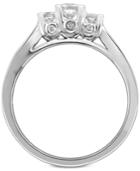 Diamond Princess Trio Engagement Ring (1/2 Ct. T.w.) In 14k White Gold