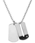 Sutton By Rhona Sutton Men's Stainless Steel Double Dog Tag Necklace