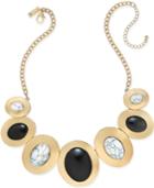 Inc International Concepts Gold-tone Black And White Stone Drama Necklace, Only At Macy's