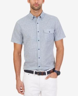 Nautica Men's Slim Fit Geo Print Short-sleeve Shirt