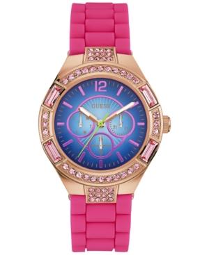 Guess Women's Pink Silicone Strap Watch 40mm U0777l1