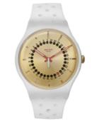 Swatch Unisex Swiss Generation 31 White Perforated Silicone Strap Watch 41mm Suow400