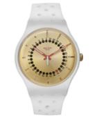 Swatch Unisex Swiss Generation 31 White Perforated Silicone Strap Watch 41mm Suow400