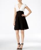 Betsey Johnson Lace Colorblocked Fit & Flare Dress