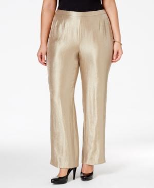 Kasper Plus Size Satin Slim-fit Pants