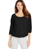 Studio M Soutache Blouson Peasant Top