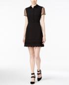 Maison Jules Scalloped Illusion-contrast Dress, Only At Macy's