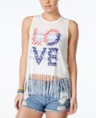 Almost Famous Juniors' Love Fringe Graphic Tank Top