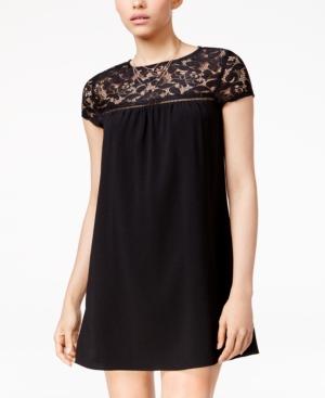 Speechless Juniors' Lace-trim Shift Dress