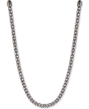 Anne Klein Hematite-tone Crystal Collar Necklace