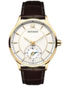 Movado Men's Swiss Circa Motion Brown Leather Strap Smartwatch 44mm 0660008