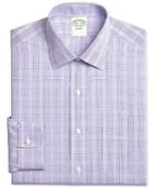 Brooks Brothers Men's Milano Extra-slim Fit Non-iron Purple Plaid Dress Shirt