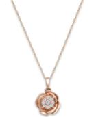Diamond Accent Rose Pendant Necklace In 10k Rose Gold
