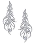 Danori Silver-tone Feathered Crystal Pave Drop Earrings, Created For Macy's