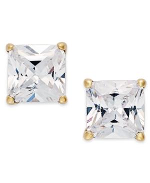 Giani Bernini 18k Gold Over Sterling Silver Earrings, Cubic Zirconia Square Stud Earrings (2 Ct. T.w.)