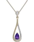 Amethyst (1/2 Ct. T.w.) And Diamond Accent Pendant Necklace In 14k Gold