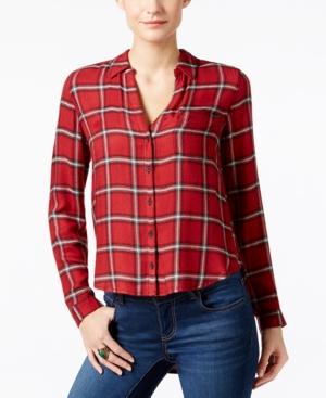 Calvin Klein Jeans High-low Plaid Shirt