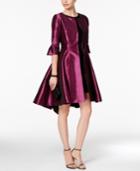 B Michael Taffeta Fit & Flare Topper Jacket