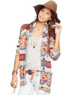 Denim & Supply Ralph Lauren Southwestern-print Shawl Collar Cardigan