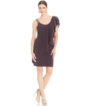 B & A By Betsy & Adam One-shoulder Ruffled Dress