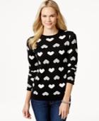 Charter Club Long-sleeve Heart-print Sweater, Only At Macy's