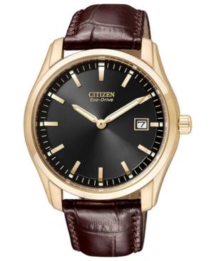 Citizen Watch, Men's Eco-drive Brown Leather Strap 40mm Au1043-00e