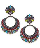 Anna Sui X Inc International Concepts Multi-crystal Gypsy Hoop Earrings, Created For Macy's