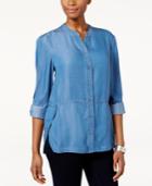 Style & Co Petite Denim Shirt, Only At Macy's