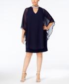 Xscape Plus Size Embellished Chiffon-overlay Dress