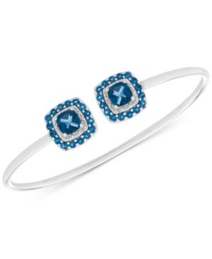 London Blue Topaz (1-3/4 Ct. T.w.) & Diamond Accent Cuff Bracelet In Sterling Silver