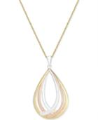 Giani Bernini Tri-tone Teardrop Pendant Necklace In Sterling Silver With Gold-plated And Rose Gold-plated Sterling Silver, Only At Macy's