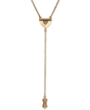Lucky Brand Gold-tone Distressed-look Lariat Necklace