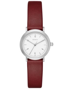 Dkny Women's Dress Case Burgundy Leather Strap Watch 28mm Ny2515