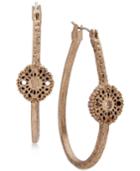 Lonna & Lilly Gold-tone Lace Disk Hoop Earrings