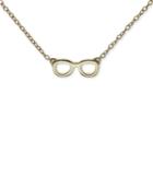 Unwriiten Novelty Glasses Pendant Necklace In Gold-flashed Sterling Silver, 16+2 Extender