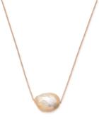 Cultured Pink Baroque Pearl (12-14mm) 18 Pendant Necklace In 14k Rose Gold