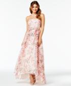 B Darlin Juniors' Floral-print A-line Gown