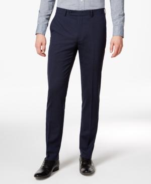 Bar Iii Men's Extra-slim Fit Stretch Wrinkle-resistant Blue/black Check Suit Pants, Only At Macy's