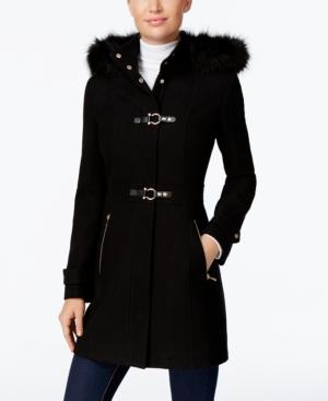 Ivanka Trump Faux-fur-trim Buckled Walker Coat