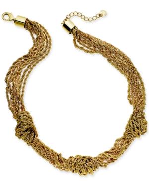 Charter Club Gold-tone Multi-chain Knotted Collar Necklace, 17 + 2 Extender, Created For Macy's