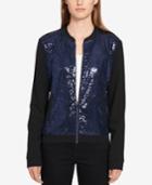 Tommy Hilfiger Sequin-front Bomber Jacket, Created For Macy's