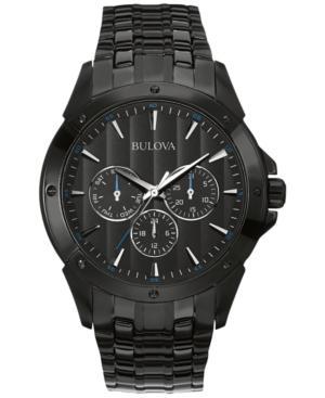 Bulova Men's Black Ion-plated Stainless Steel Bracelet Watch 43mm 98c121