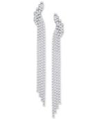 Swarovski Silver-tone Crystal Mesh Fringe Drop Earrings
