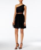 Adrianna Papell One-shoulder Illusion Dress