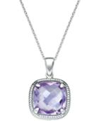 Pink Amethyst Twist Pendant Necklace In Sterling Silver (12 Ct. T.w.)