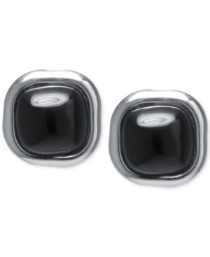 Black Onyx (7-1/2mm) Stud Earrings In Sterling Silver