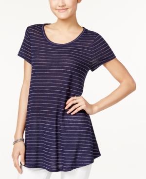 Maison Jules Metallic-striped Swing T-shirt, Only At Macy's