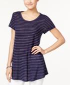 Maison Jules Metallic-striped Swing T-shirt, Only At Macy's